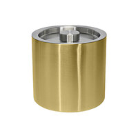 room360 Tokyo 3 Qt. Matte Brass Stainless Steel Ice Bucket with Silver Lid RIB031GOS21 - 4/Case