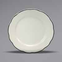 Oneida Buffalo Caprice by 1880 Hospitality F1560018139 9" Scalloped Edge China Plate with Manhattan Black Band - 24/Case