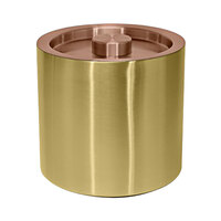 room360 RIB075GOS21 3 Qt. Matte Brass Stainless Steel Ice Bucket with Rose Gold Lid - 4/Case