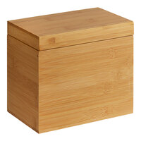 room360 RIB015BBB20 Bali 2 Qt. Natural Finish Rectangular Bamboo Ice Bucket with Lid - 2/Case