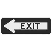 Lavex Left Arrow "Exit" High Intensity Prismatic Reflective Black Aluminum Sign - 36" x 12"