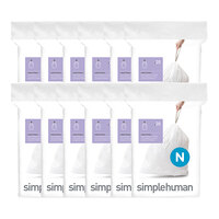 simplehuman CW0262MC 12-13 Gallon 30 Micron 13 5/8" x 11"Liter Code N White Custom Fit Trash Can Liner - 240/Case