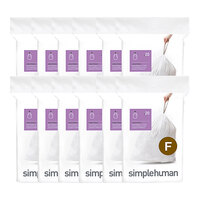 simplehuman CW0256MC 6.6 Gallon 25 Micron 11 5/8" x 7 1/8" Code F White Custom Fit Trash Can Liner - 240/Case