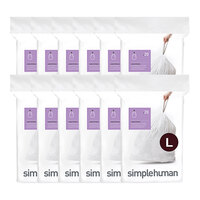 simplehuman CW0407MC 4.8 Gallon 25 Micron 11 7/16" x 7 1/8" Code L White Custom Fit Trash Can Liner - 240/Case