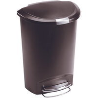 simplehuman CW1358 13 Gallon / 50 Liter Mocha Semi-Round Step-On Trash Can