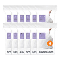 simplehuman CW0258MC 8-9 Gallon 30 Micron 13 5/8" x 9 1/8" Liter Code H White Custom Fit Trash Can Liner - 240/Case
