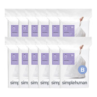 simplehuman CW0251MC 1.6 Gallon 13 Micron 11 7/16" x 6 15/16" Code B White Custom Fit Trash Can Liner - 360/Case