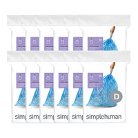 simplehuman CW0270MC 5.3 Gallon 25 Micron 11 5/8" x 7 1/8" Code D Blue Custom Fit Recycling Liner - 240/Case