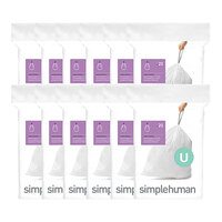 simplehuman CW0265MC 14-21 Gallon 30 Micron 13 5/8" x 12" Code U White Custom Fit Trash Can Liner - 240/Case