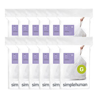 simplehuman CW0257MC 8 Gallon 28 Micron 13 5/8" x 6 15/16" Code G White Custom Fit Trash Can Liner - 240/Case