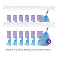 simplehuman CW0271MC 9-12 Gallon 30 Micron 13 5/8" x 9 1/8" Code K Blue Custom Fit Recycling Liner - 240/Case