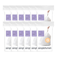 simplehuman CW0264MC 13-17 Gallon 30 Micron 13 5/8" x 11" Liter Code Q White Custom Fit Trash Can Liner - 240/Case
