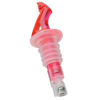 Precision Pours 134 WR F 1.75 oz. Watermelon Red Measured Liquor Pourer with Fliptop - 12/Pack