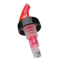 Precision Pours 134 WR C 1.75 oz. Watermelon Red Measured Liquor Pourer with Collar - 12/Pack