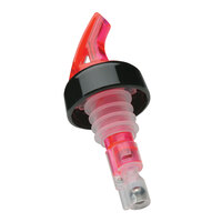 Precision Pours 114 WR C 1.25 oz. Watermelon Red Measured Liquor Pourer with Collar - 12/Pack