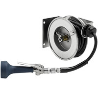 T&S B-7102-08H 12' Open Compact Stainless Steel Hose Reel with B-0108-H High Flow JeTSpray Spray Valve