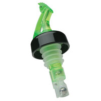 Precision Pours 34 SG C/F 0.75 oz. Shamrock Green Measured Liquor Pourer with Collar and Fliptop - 12/Pack