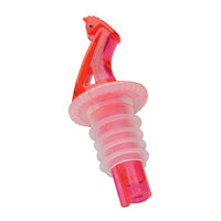 Precision Pours 999 WR F Watermelon Red Free Flow Liquor Pourer with Fliptop - 12/Pack