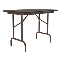 Correll 24" x 36" Walnut Melamine Top Keyboard Height Folding Table