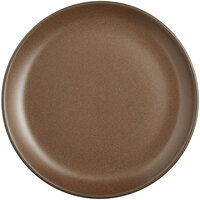 Acopa Embers 9 1/2" Hickory Brown Matte Coupe Stoneware Plate - 12/Case