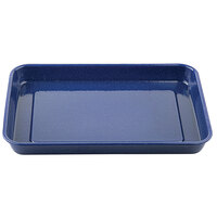 Tablecraft 10161 Enamelware 16" x 11 1/2" Blue Tray with Speckles