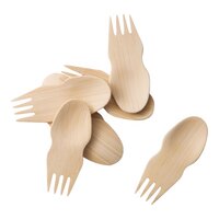 Bambu® 062100 Veneerware® 3 1/2" Disposable Bamboo Spork - 250/Case