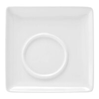 Front of the House Mod 5 1/4" Bright White Square Porcelain Saucer - 12/Case
