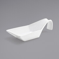 Front of the House FSP010WHP23 Kyoto 5 oz. Bright White Porcelain Taster Spoon - 12/Case