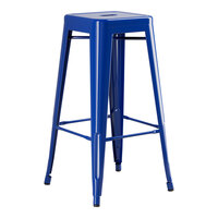 Lancaster Table & Seating Alloy Series Blue Quartz Outdoor Backless Barstool