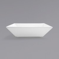 Front of the House DBO087WHP22 Kyoto 96 oz. Bright White Square Porcelain Bowl - 6/Case