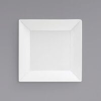 Front of the House DSP029WHP22 Kyoto 7 1/2" Bright White Square Porcelain Plate - 6/Case