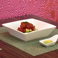 Front of the House DBO064WHP23 Kyoto 26 oz. Bright White Square Porcelain Bowl - 12/Case