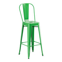 Lancaster Table & Seating Alloy Series Jade Green Outdoor Cafe Barstool