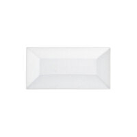 Front of the House Kyoto 9 1/4" x 4 3/4" Bright White Rectangular Porcelain Footed Plate - 6/Case