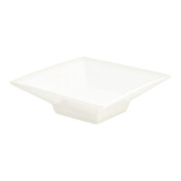 Front of the House Catalyst 1 oz. European White Square Porcelain Footed Sauce Dish - 12/Case