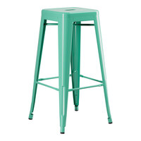 Lancaster Table & Seating Alloy Series Aquamarine Outdoor Backless Barstool