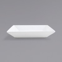 Front of the House DBO009WHP23 Kyoto 24 oz. Bright White Square Porcelain Bowl - 12/Case