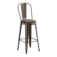 Lancaster Table & Seating Alloy Series Copper Outdoor Cafe Barstool