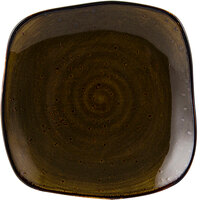 Tuxton GGW-500 TuxTrendz Artisan Geode Walnut 7 1/4" Square China Plate - 12/Case