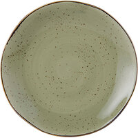 Tuxton GGO-008 TuxTrendz Artisan Geode Olive 11 5/8" China Plate   - 12/Case