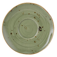 Tuxton GGO-084 TuxTrendz Artisan Geode Olive 6 3/8" China Saucer - 24/Case