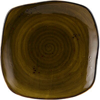 Tuxton GGW-502 TuxTrendz Artisan Geode Walnut 11" Square China Plate - 12/Case