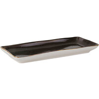 Tuxton GGM-550 TuxTrendz Artisan Geode Mushroom 11 5/8" x 5 1/8" Rectangular China Tray - 12/Case