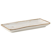 Tuxton GGA-550 TuxTrendz Artisan Geode Agave 11 5/8" x 5 1/8" Rectangular China Tray   - 12/Case