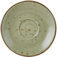 Tuxton GGO-086 TuxTrendz Artisan Geode Olive 5" China Saucer - 24/Case