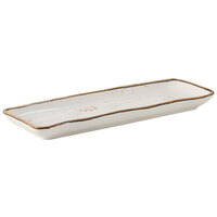 Tuxton GGA-551 TuxTrendz Artisan Geode Agave 13 3/4" x 5" Rectangular China Tray   - 12/Case