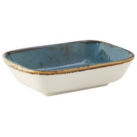 Tuxton GGE-552 TuxTrendz Artisan Geode Azure 8 oz. Rectangular China Side Dish   - 24/Case