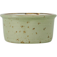 Tuxton GGO-752 TuxTrendz Artisan Geode Olive 2.5 oz. China Ramekin - 24/Case