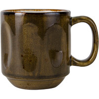 Tuxton GGW-150 TuxTrendz Artisan Geode Walnut 12 oz. China Yukon Mug - 24/Case