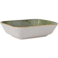 Tuxton GGO-552 TuxTrendz Artisan Geode Olive 8 oz. Rectangular China Side Dish - 24/Case